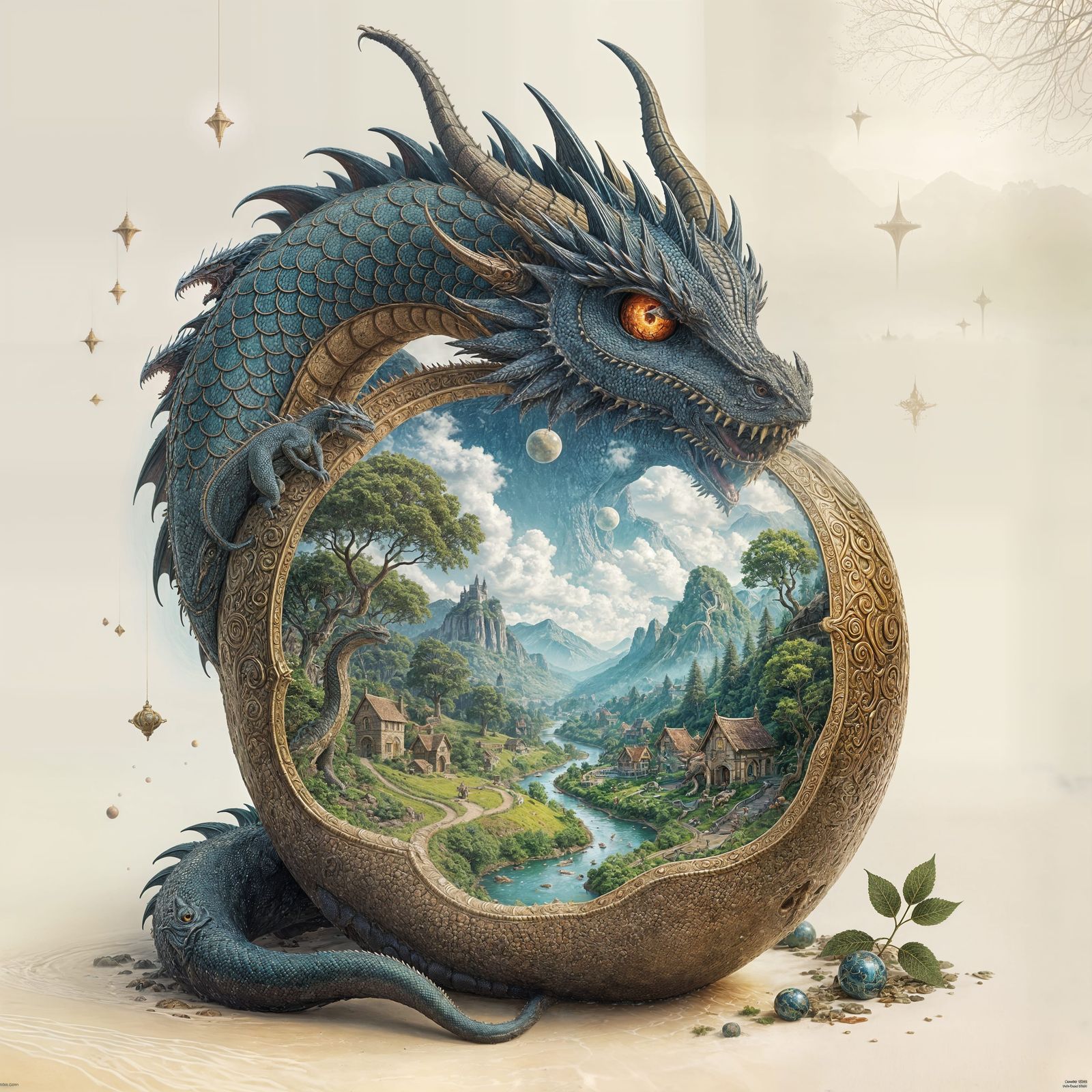 Obsidian Dragon Guardian of Apple World