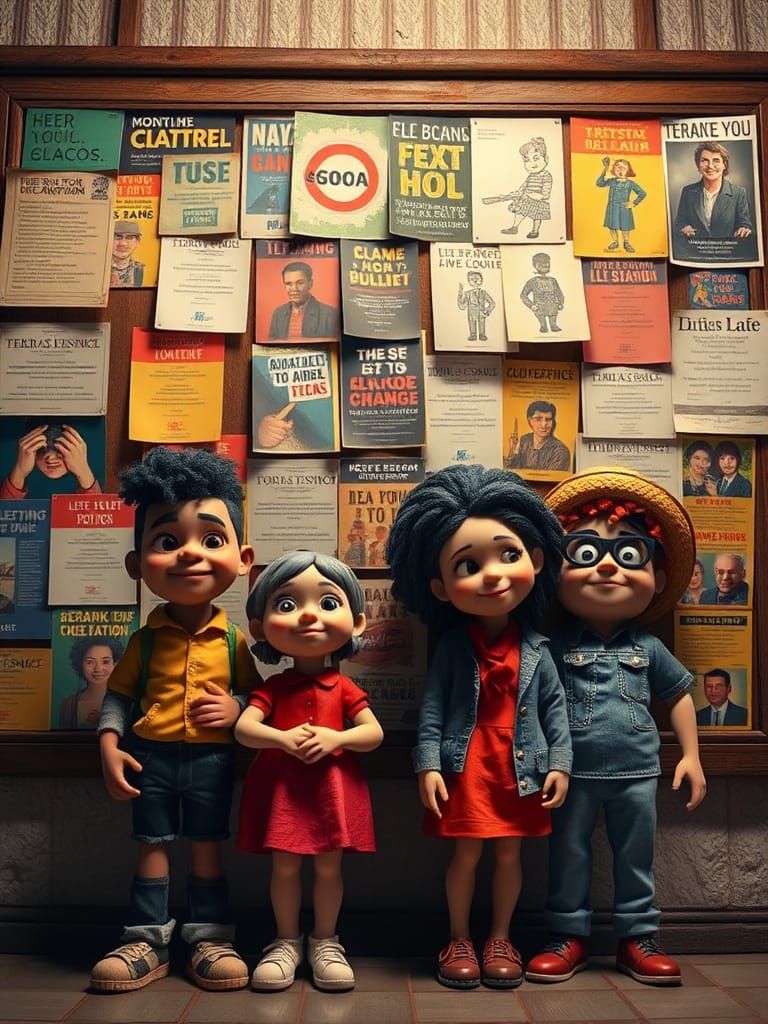 Optimistic Claymation Characters Advocate Social Change