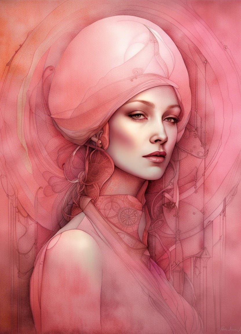 Pink Woman in Visionary Style