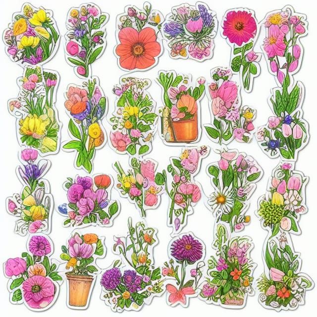 Cute Kawaii Flowers and Magical Plants
