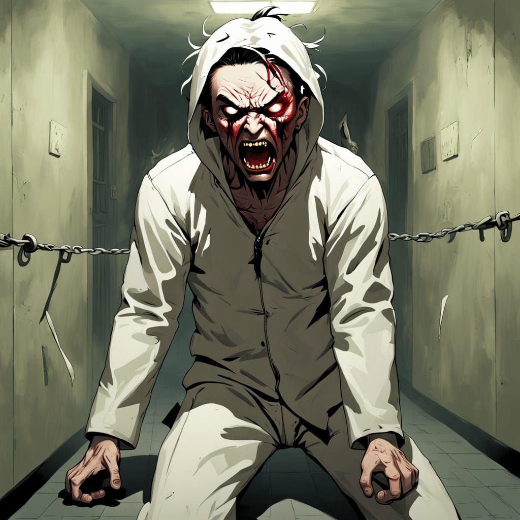 Man in Liminal Space, Descending into Madness, Asylum Darkro...