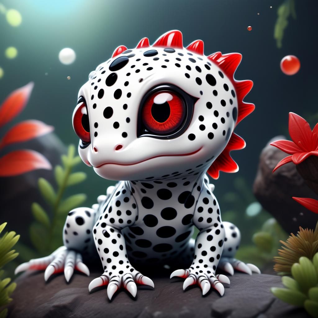Chibi Polka Dot Salamander with Red Belly