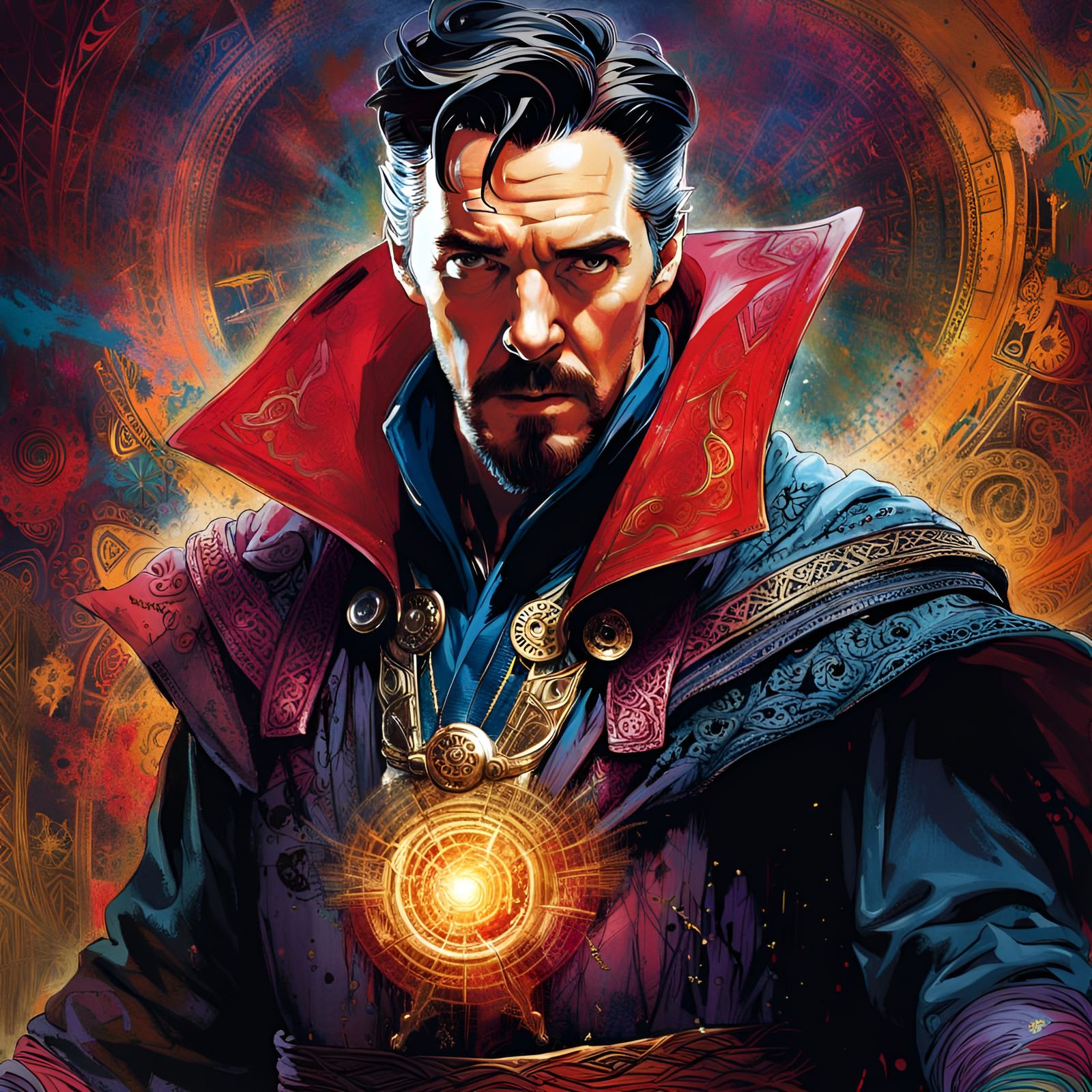 Hyperdetailed Doctor Strange Painting