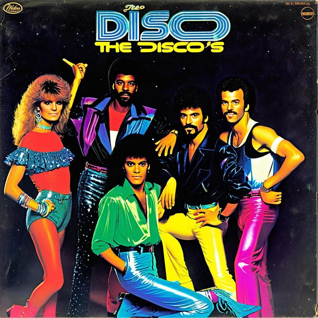 Retro 1980s Album Cover Art for The Disco's