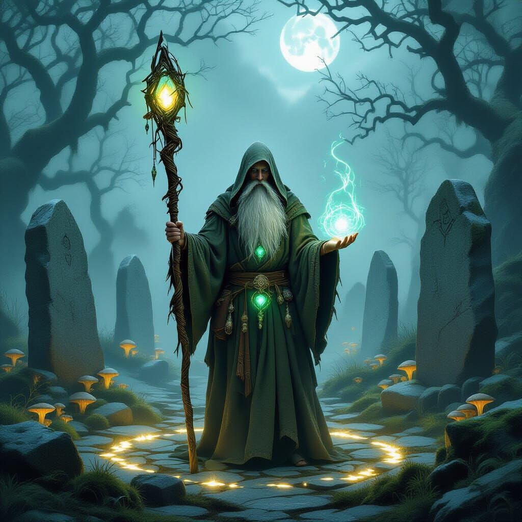 Celtic Druid Channeling Ancient Energy