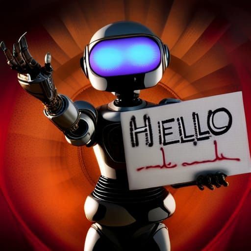 Friendly Robot Waving Hello