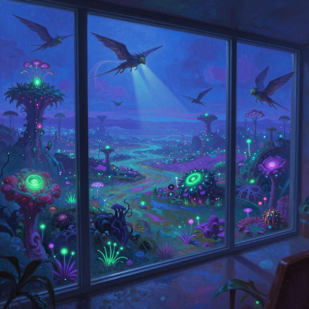 Surreal Infinite Landscape from 40th Floor Window