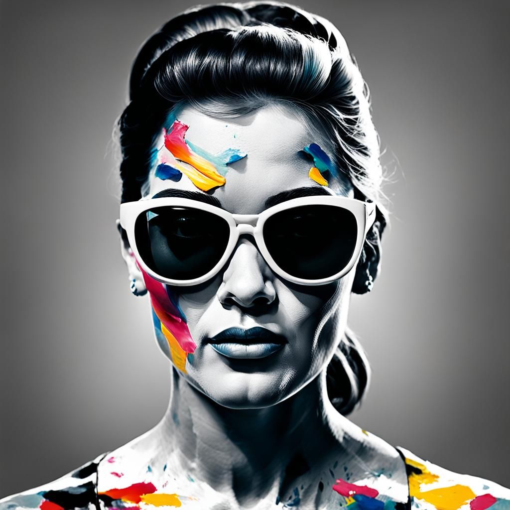 1950s Actress with Abstract Hyperrealistic Brushstrokes