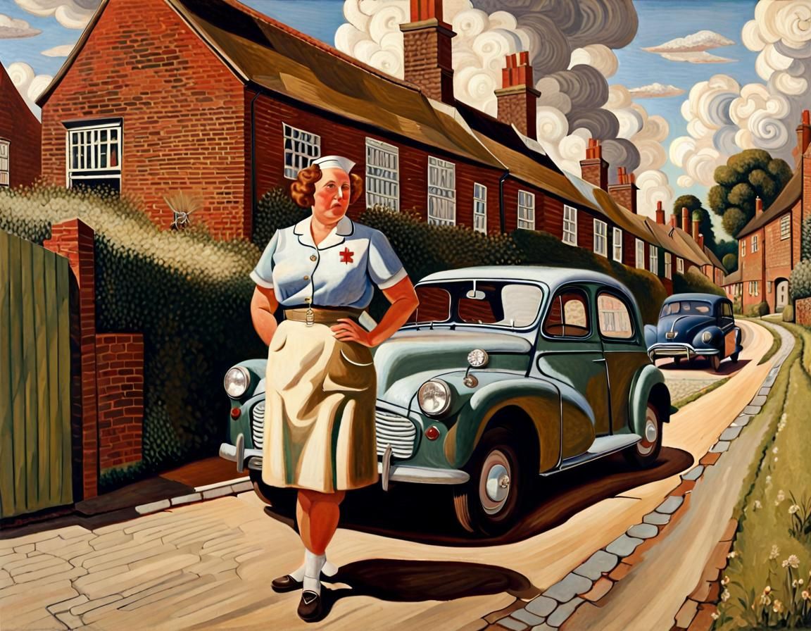 1950s District Nurse in an English Village