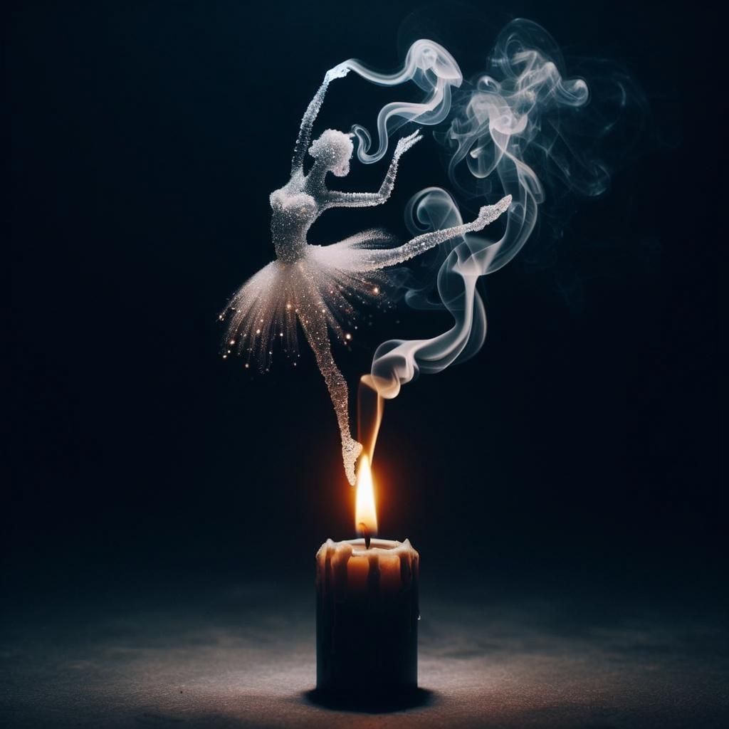 Smoke Dancer Emerges from Candle Flame