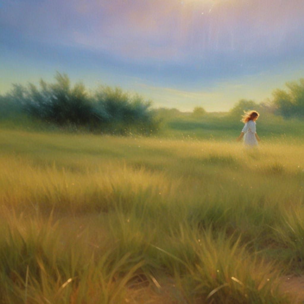 And wherever her airy footstep trod, 
Her trailing hair from...