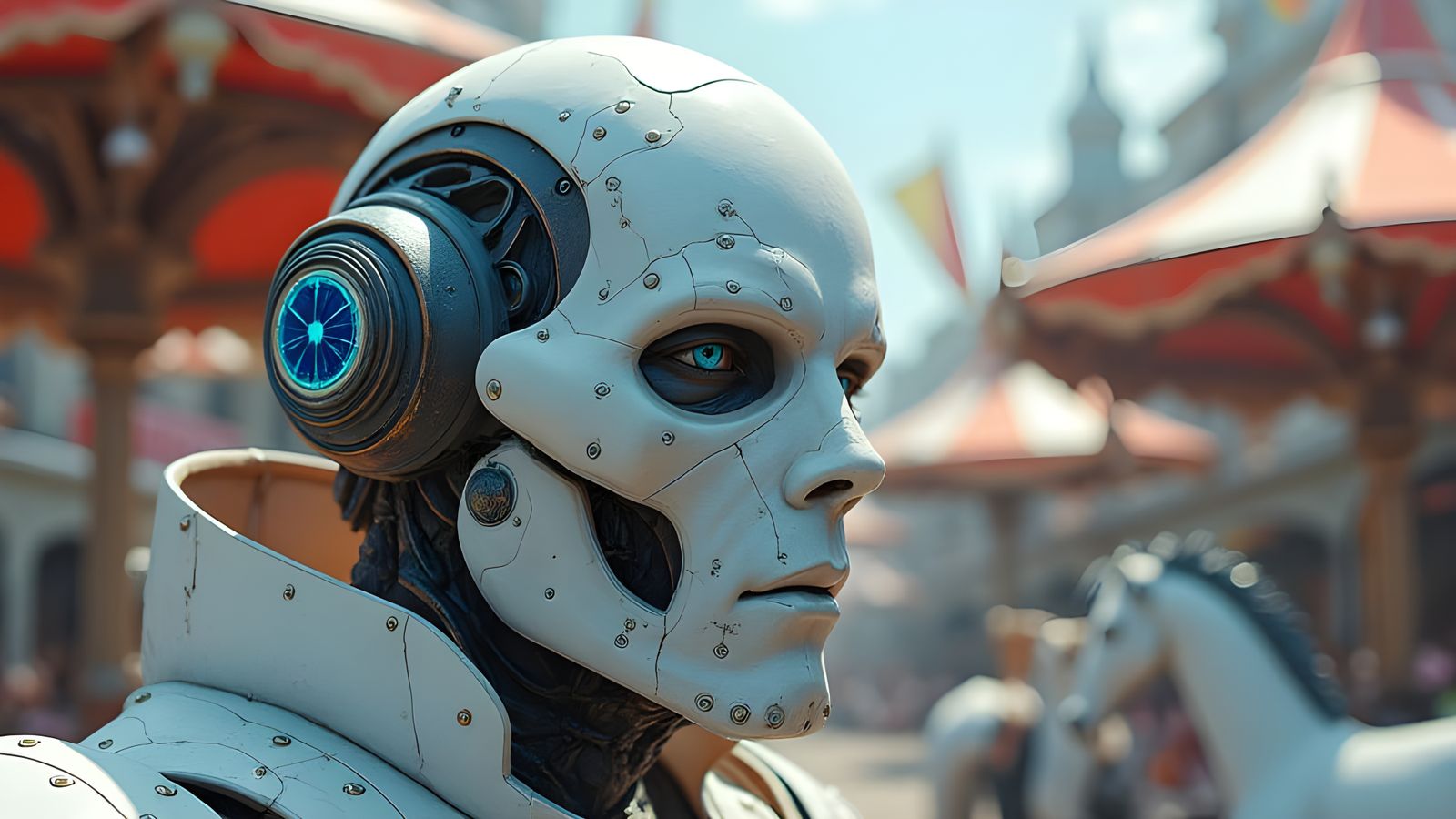 Cyberpunk Android in Rococo Gothic Armor