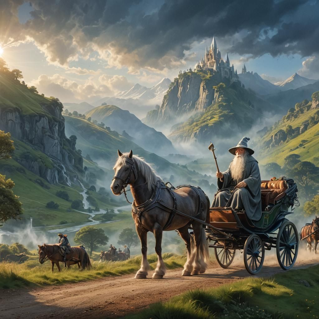 Gandalf the Grey's Journey: A Hyper-realistic Digital Art