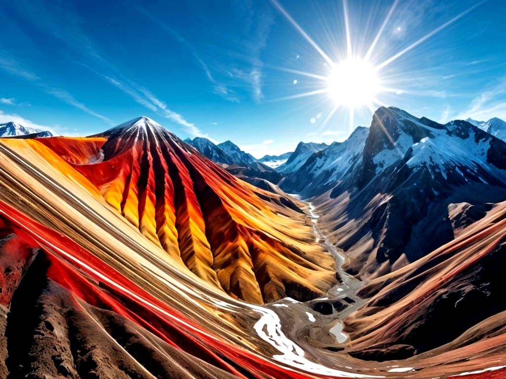 Vibrant Vinicunca, the Andean Plateau in Radiant Colors
