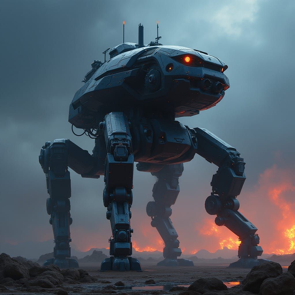 Intricate Mechanical Quadruped Robot Concept