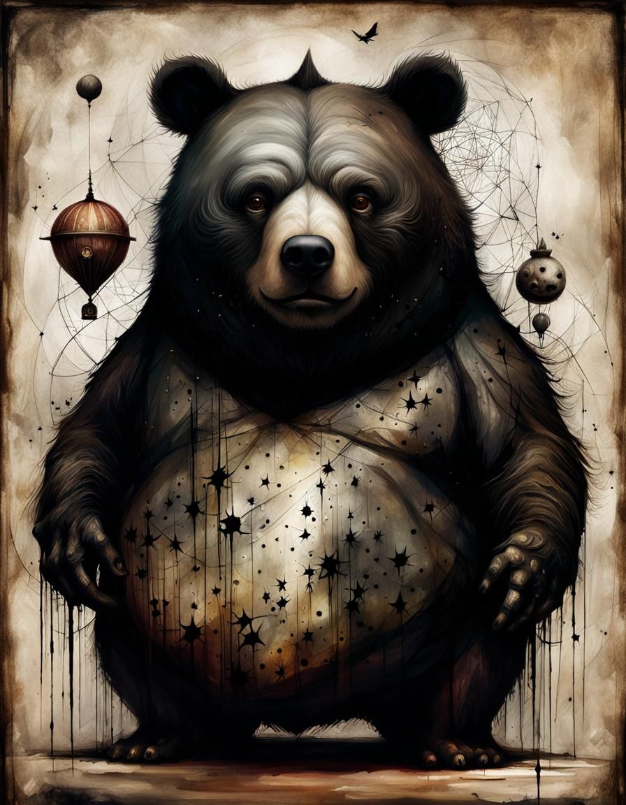 Demonic Cyborg Bear Mage in Volcanic Hyperspace