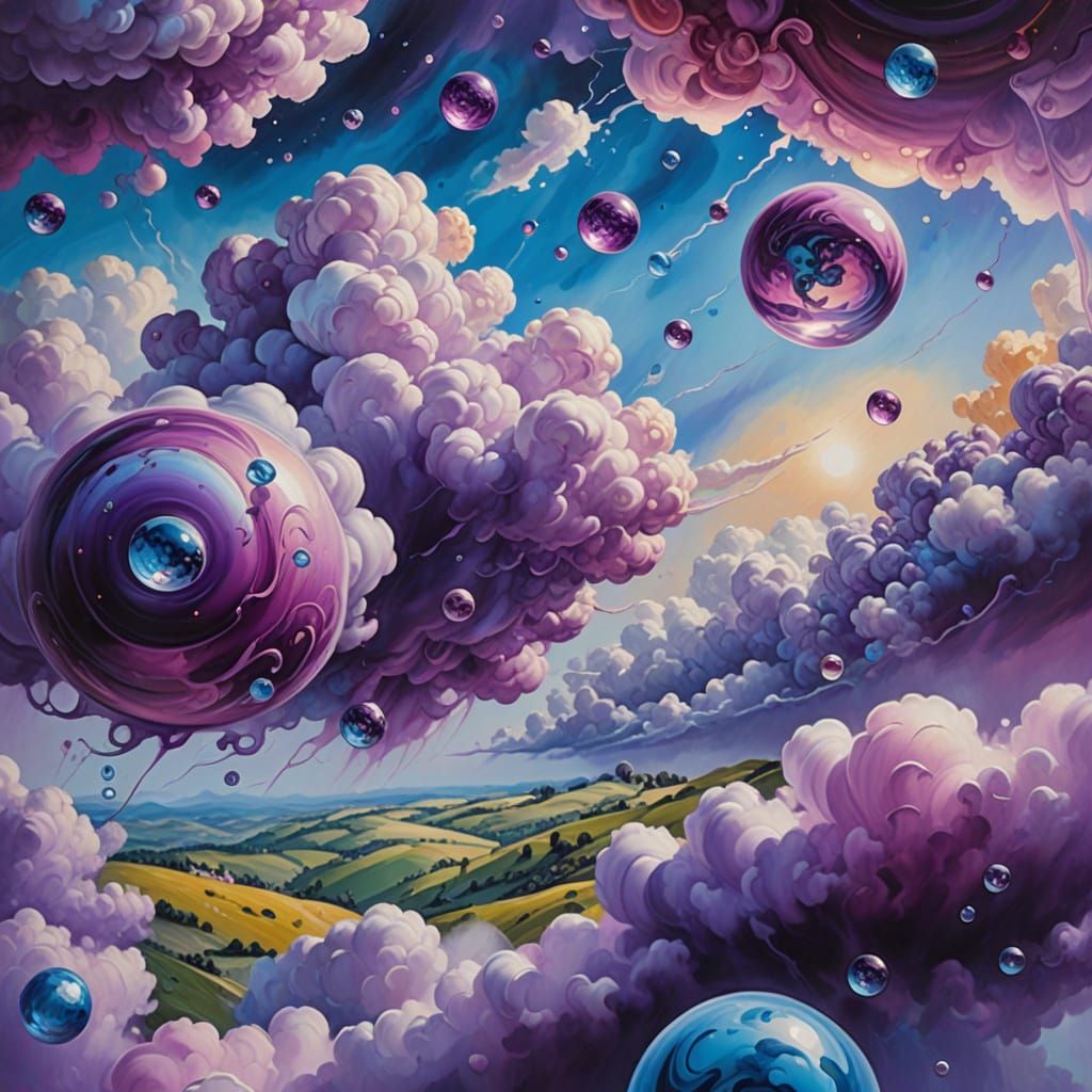 Surreal Floating Churinchurinfunflai in Oil Painting Style