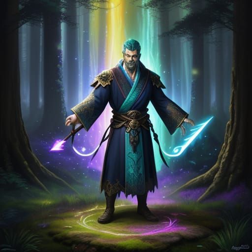 Mage in Mystical Forest: Fantasy Concept Art