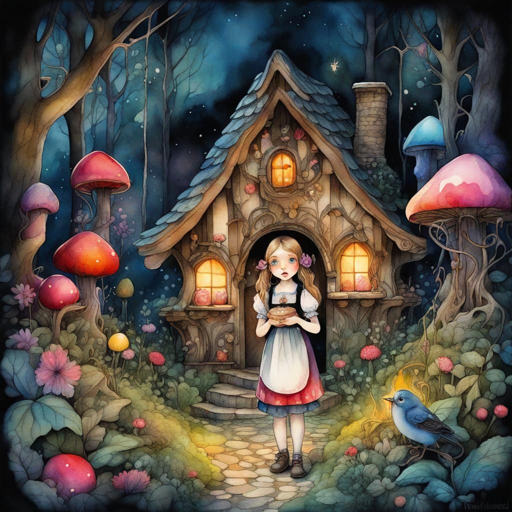 gretel holding a hansel pie