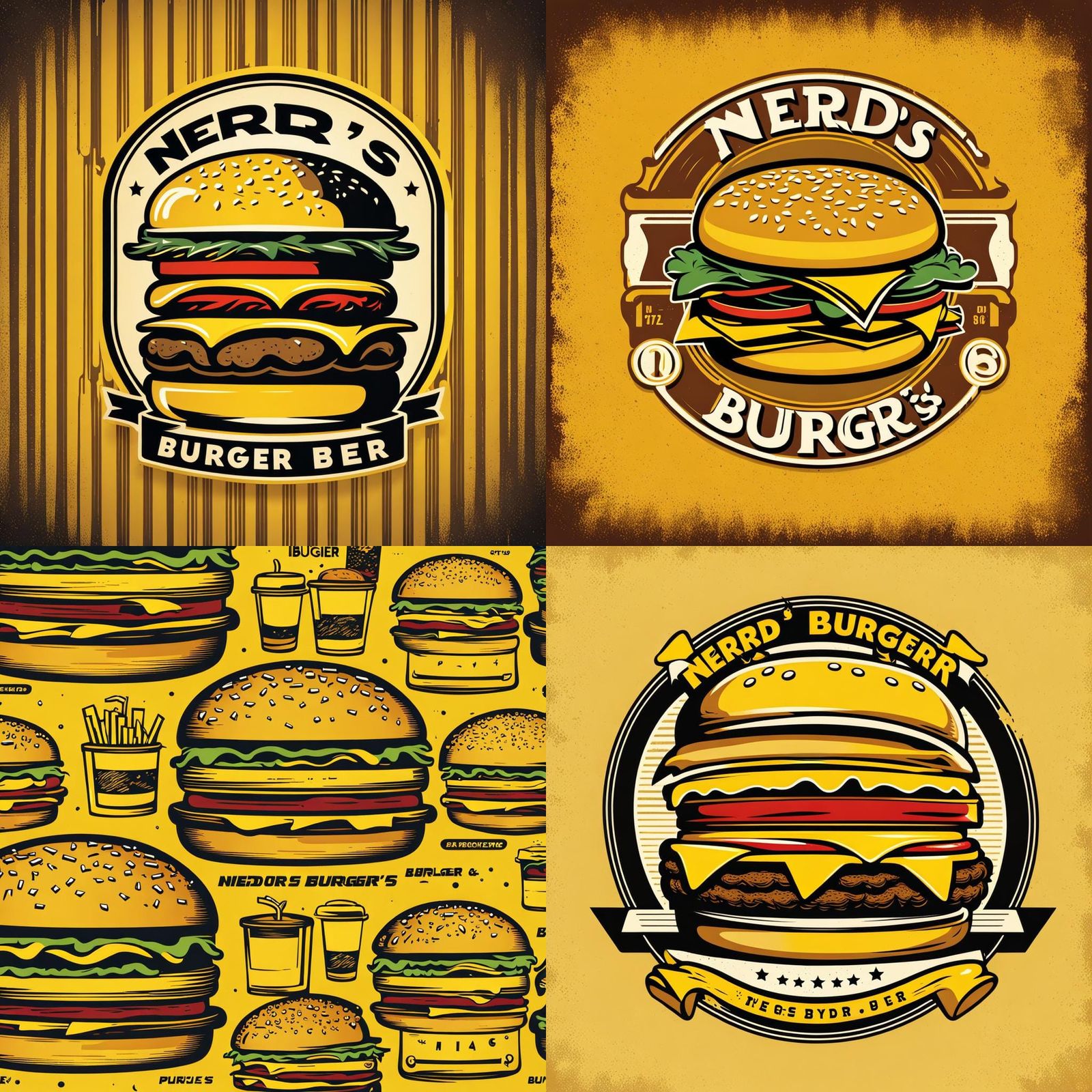 NERD's Burger Logo in Vintage 80s Style