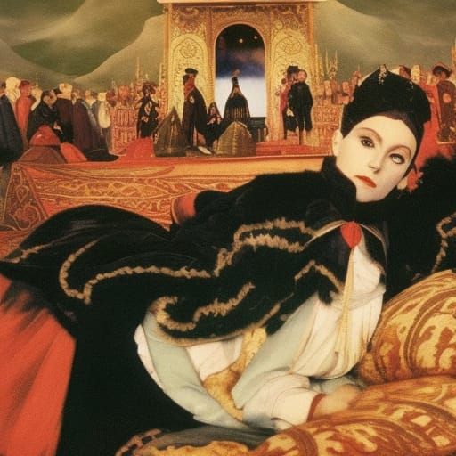 Noble Vampire in Coffin, Classical Portrait