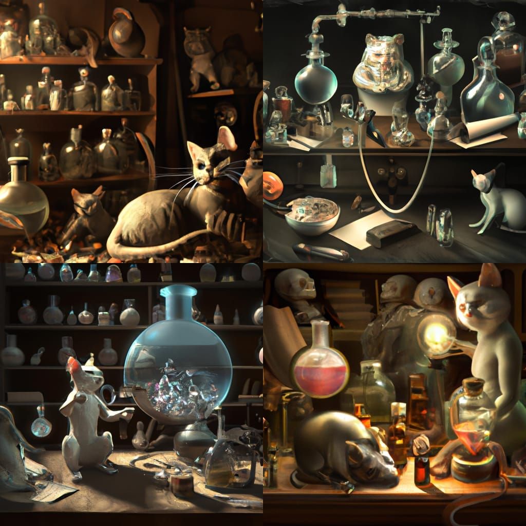 Apothecary Cats in Eldritch Biolab