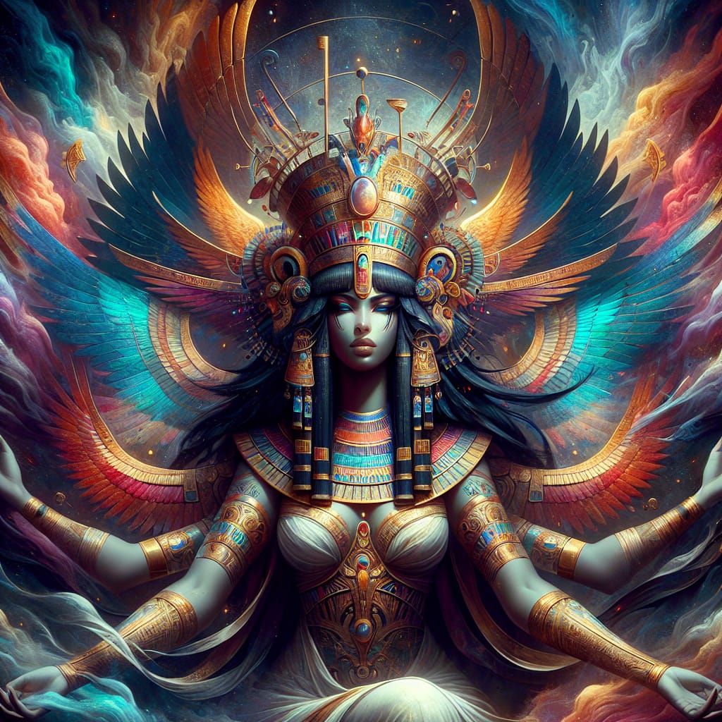 Seshat: Egyptian Goddess in Rich Matte Painting