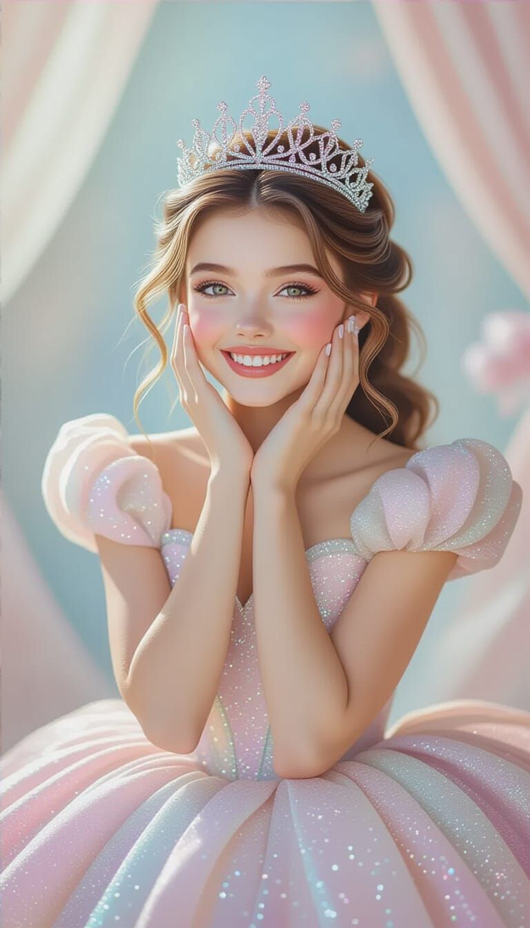 Fairytale Girl with Tiara in Dreamy Matte Painting