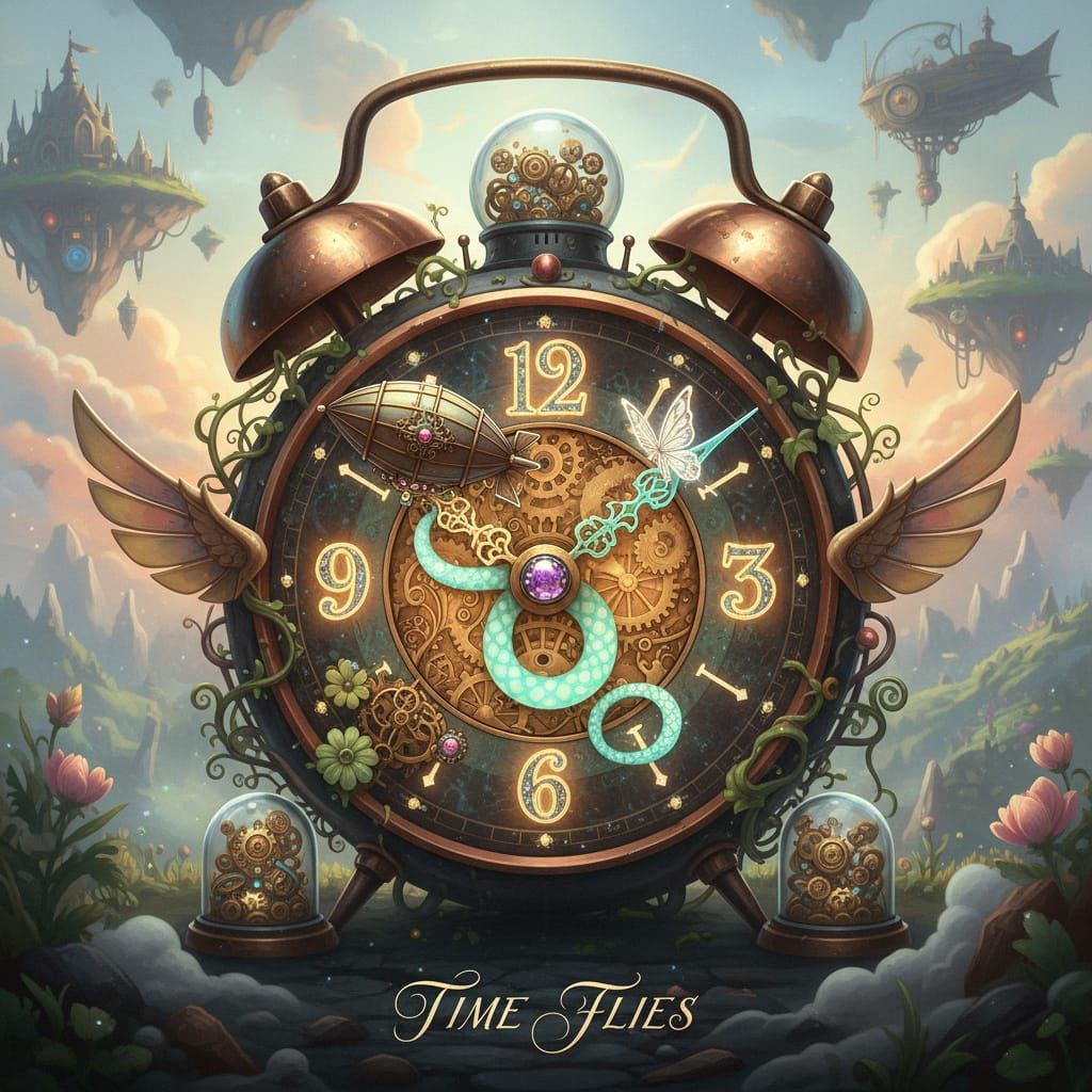 Vintage Alarm Clock at Half Past Nine