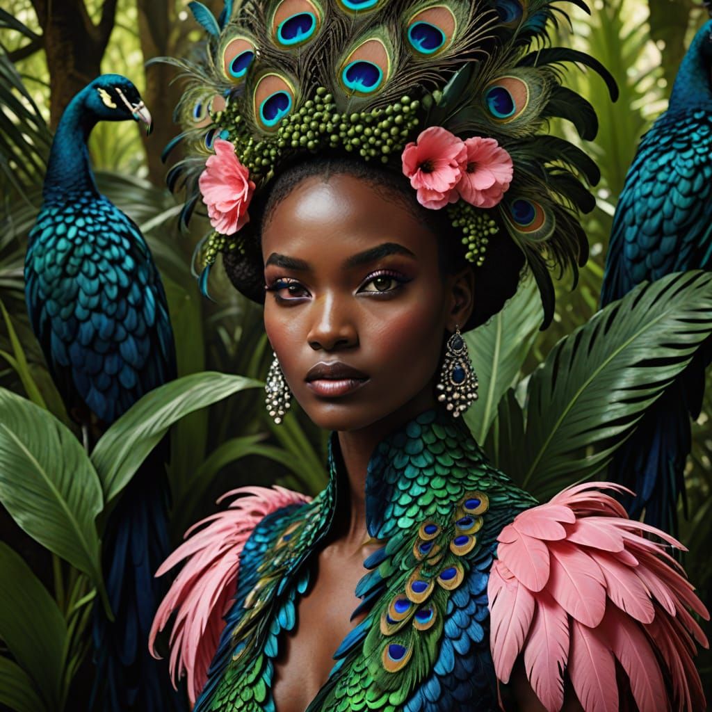 Exotic Runway Models in Jungle Fashion Portraits
