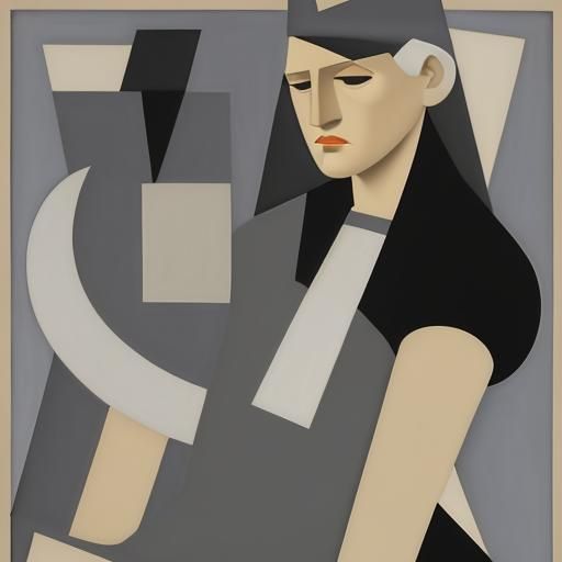 Cubist Portrait of Woman in Cubism Style