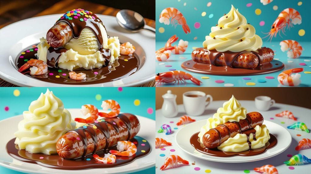 Creamy Mash Potato Masterpiece with Juicy Sausage and Rainbo...