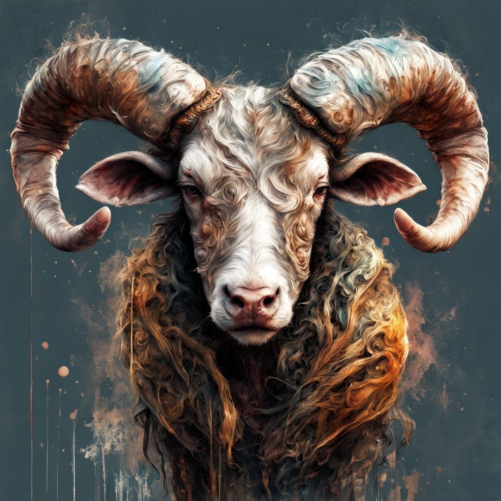 Cyberpunk Ram Spirit Animal