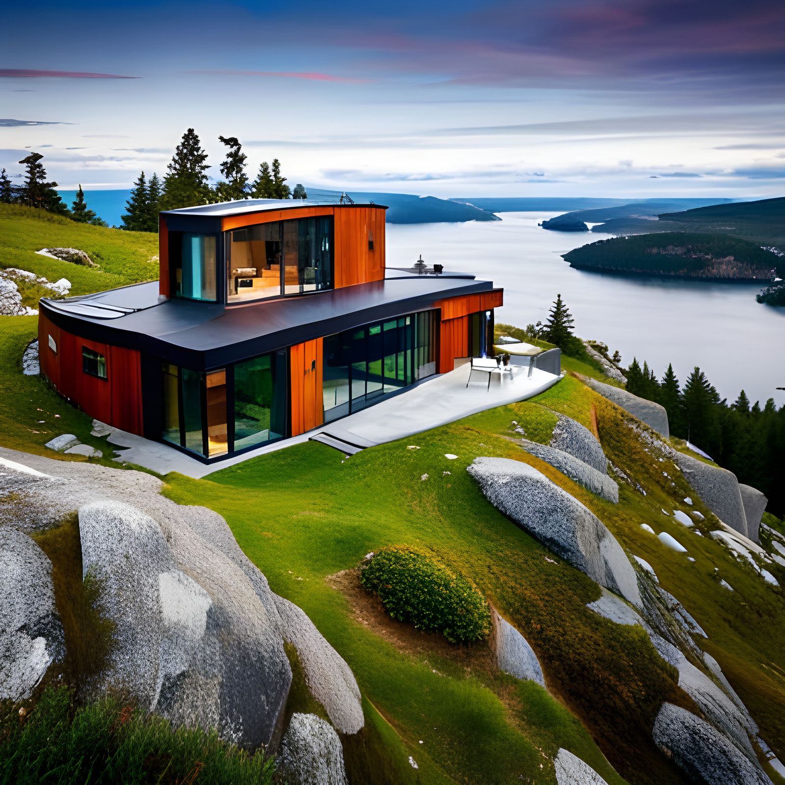 Futuristic Scandinavian House on Norwegian Hilltop