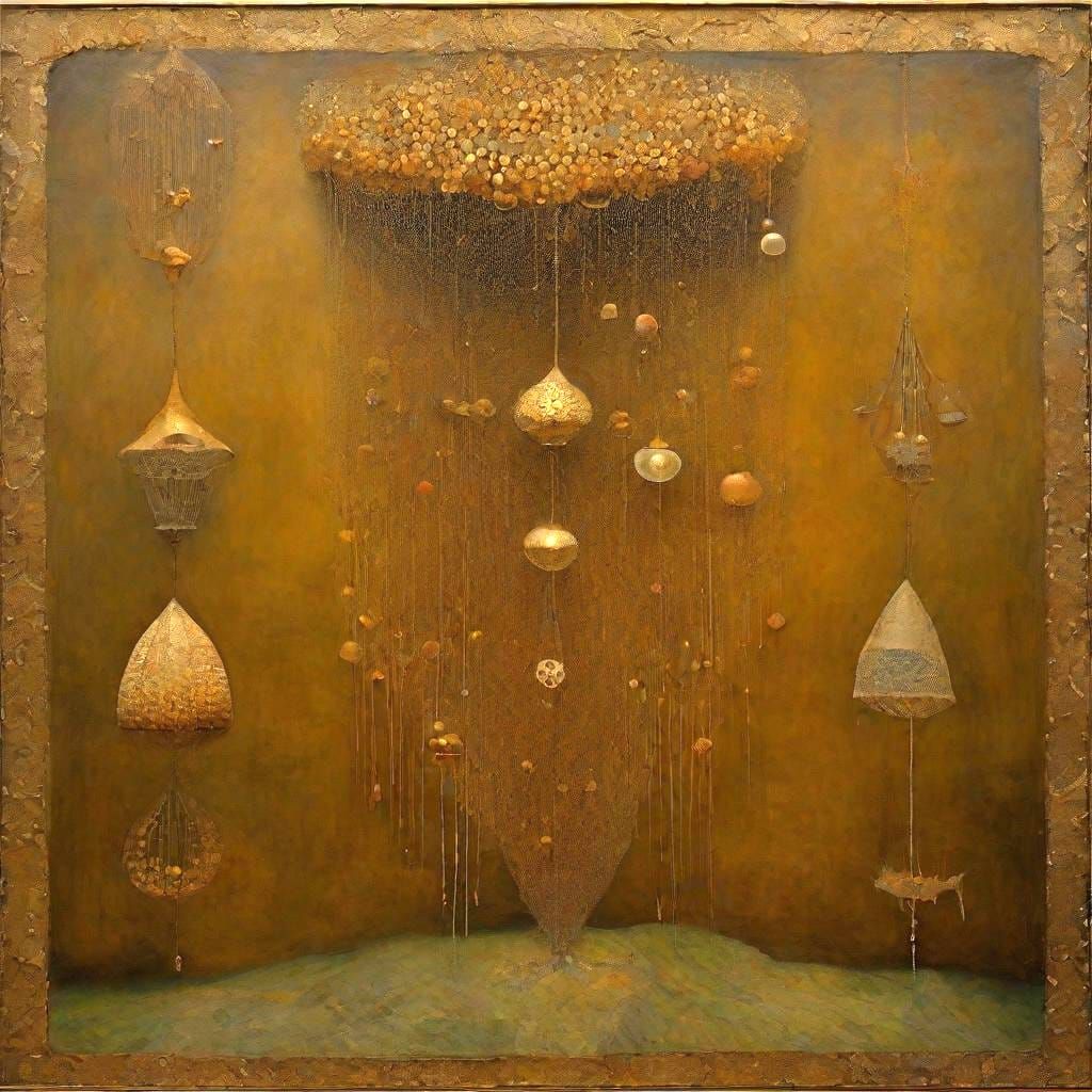 Surreal Nature Chandelier in Oil on Canvas