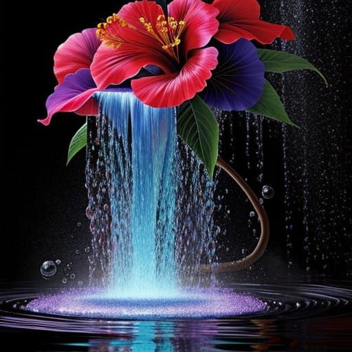 Hibiscus Flower Spills Bubbly Candies