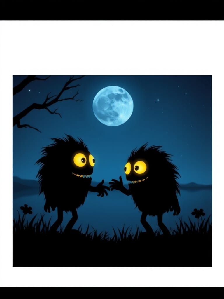 Gum Monsters Backlit by the Moon