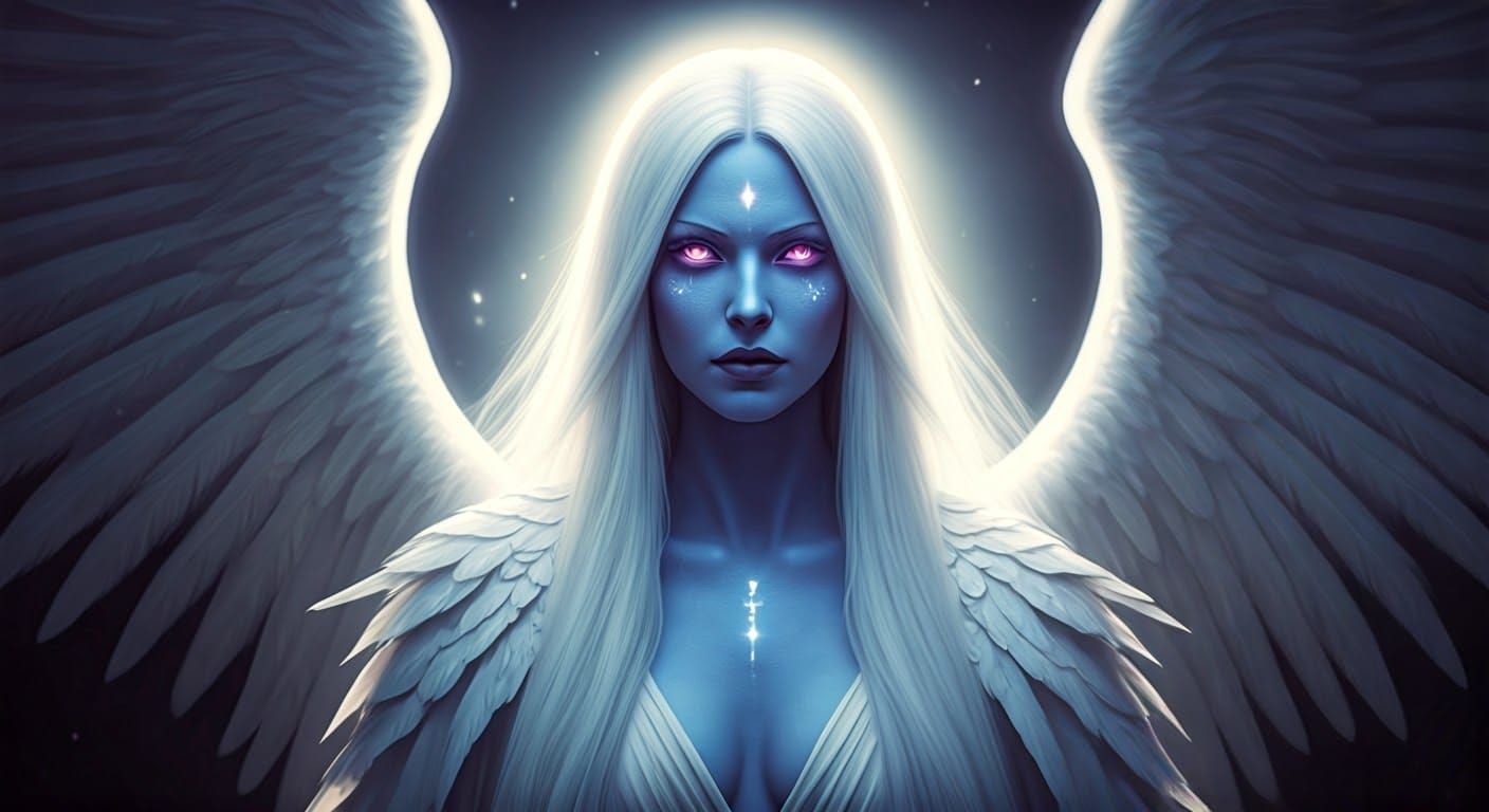 Angel Woman Radiating Divine Energy: Photorealistic Found Fo...