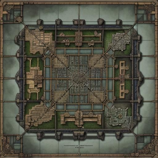 Grim, Detailed RPG Map of Dungeon Ruins