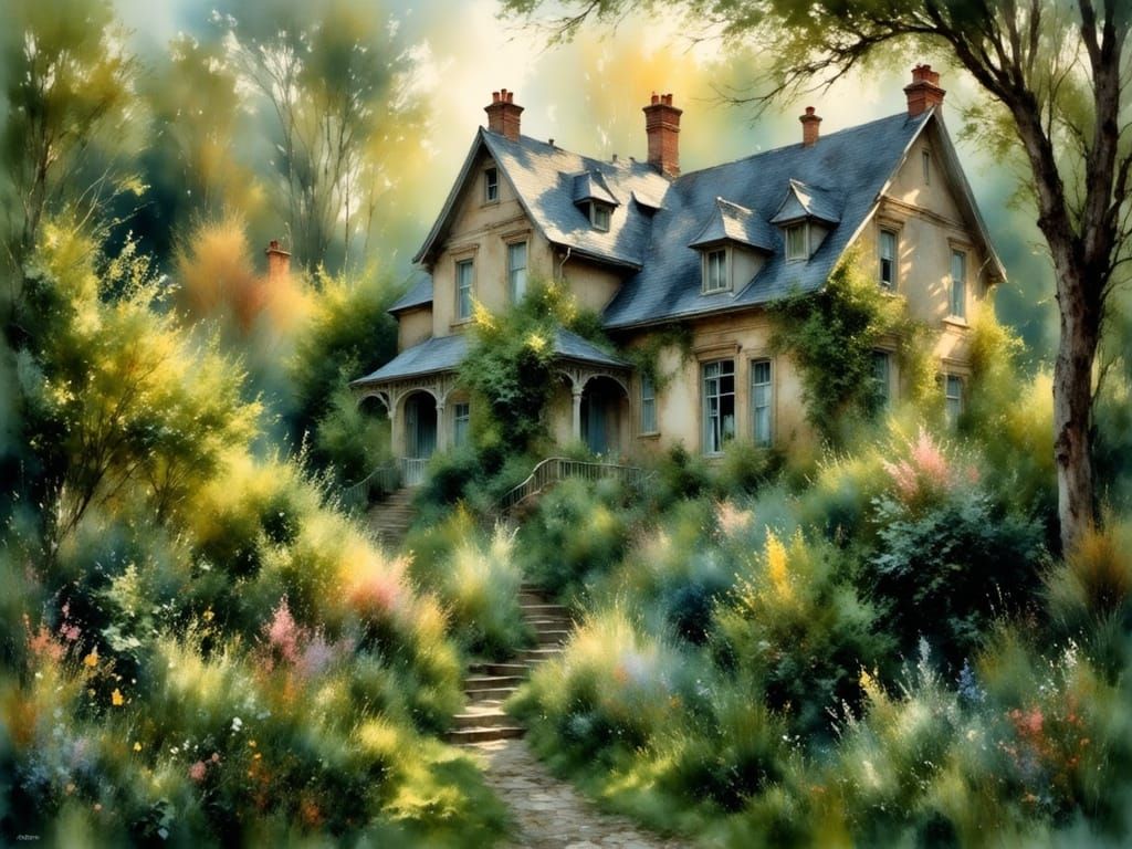 Bird Song in a Lush Cottage Garden