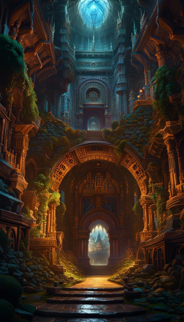 Mysterious Labyrinth: Fantasy Concept Art