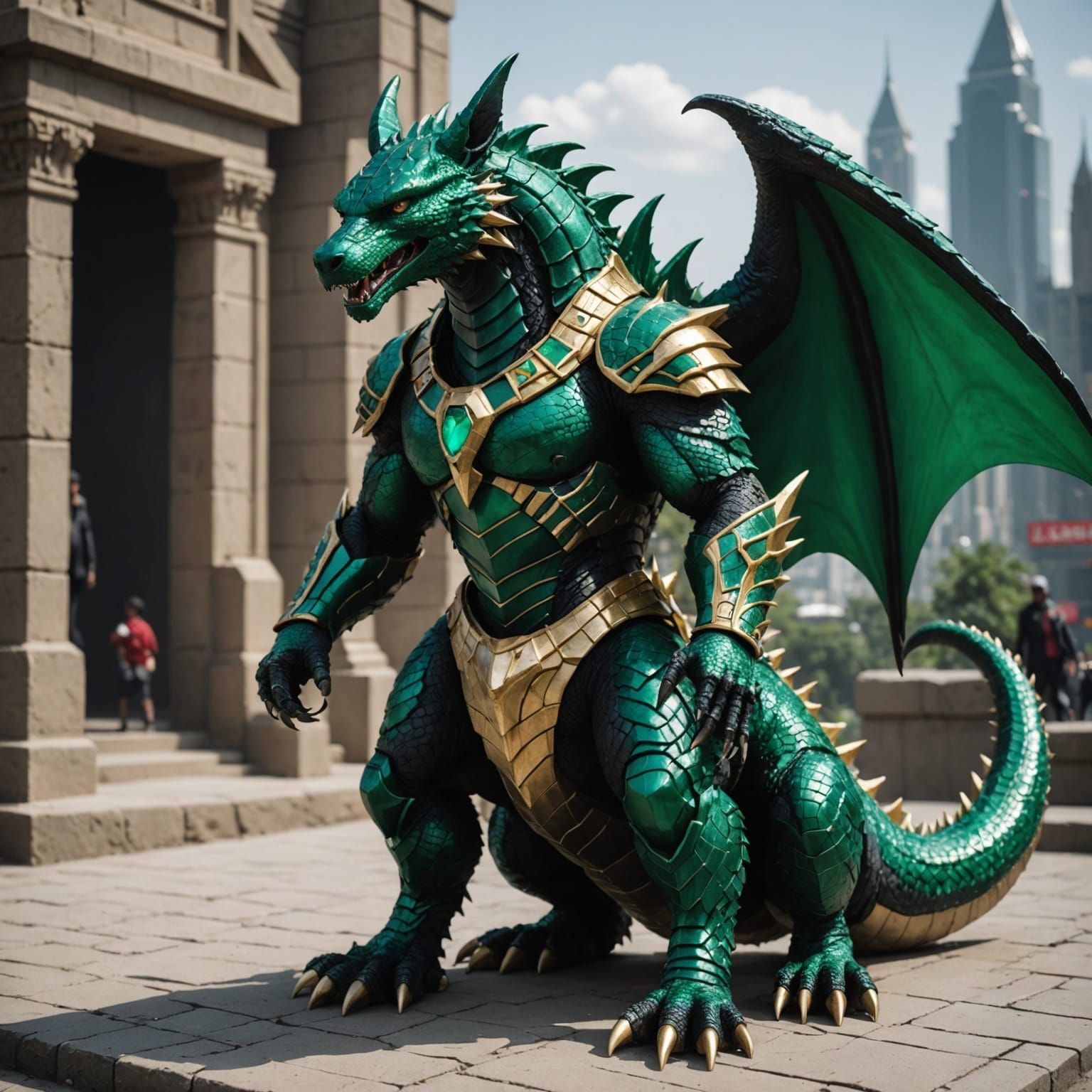 Emerald Anubis Godzilla Dragon Hybrid