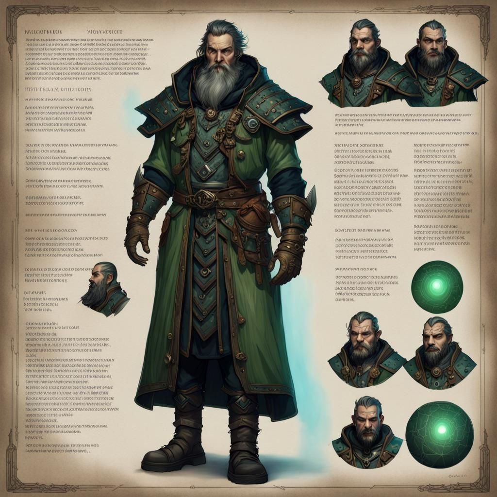 Dark Dwarf Artificer Character Concept Art