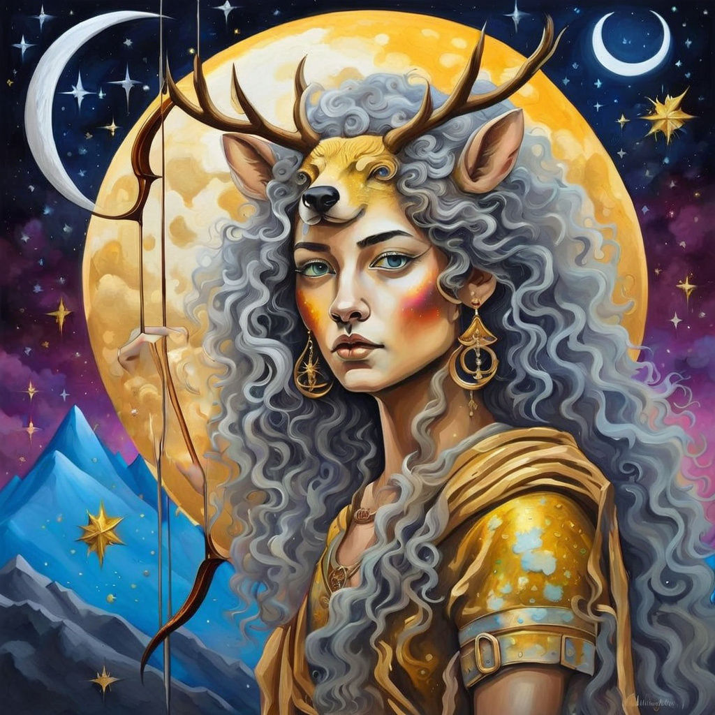 Artemis, Goddess of the Moon, in Graffiti Art