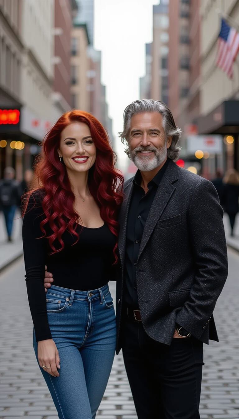 Stylish Couple in Candid City Photo