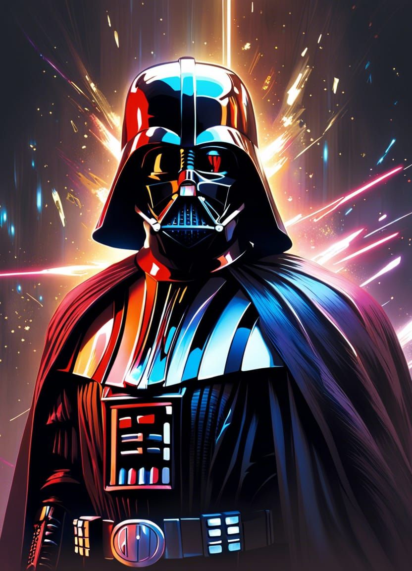 Darth Vader in Anime-Inspired Star Wars Scene