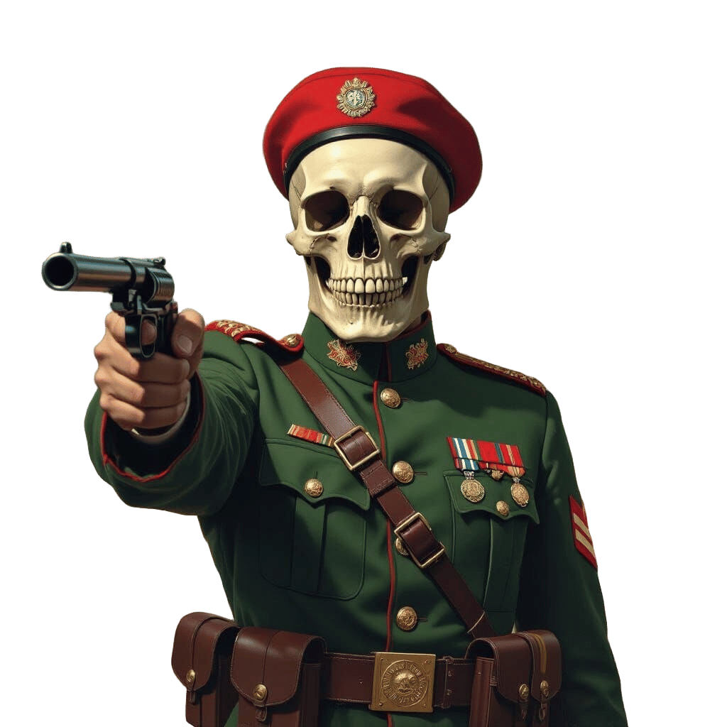 Brazilian WWII Skull in Red Army Beret