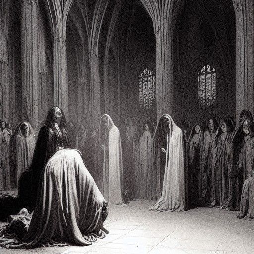 Women Worship in Horror Style, Grayscale
