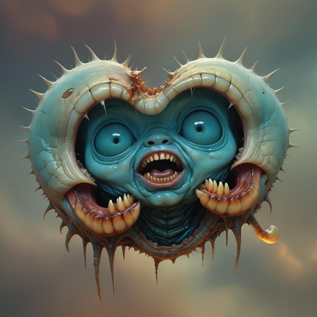 Eerie Surreal Digital Art: Deformed Baby at Dusk