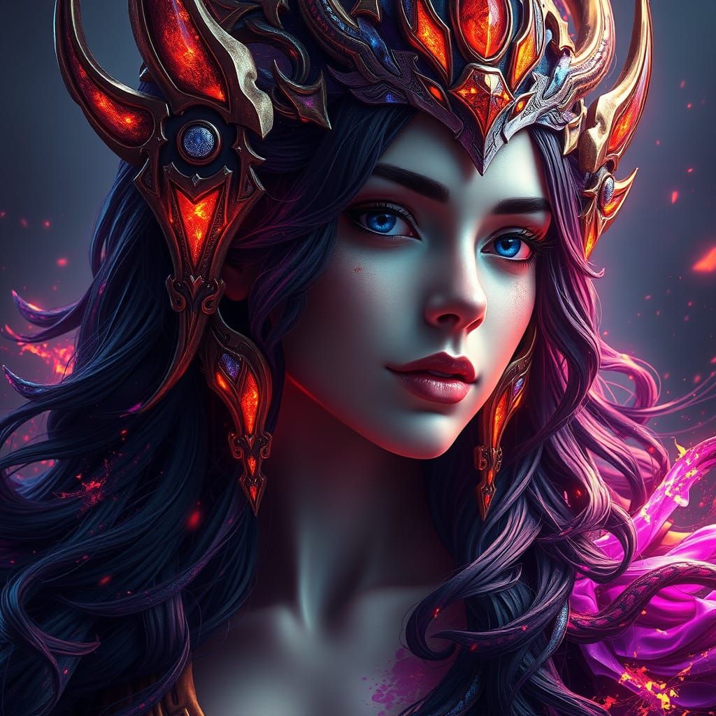 Goddess of the Abyss: Detailed 8K Portrait